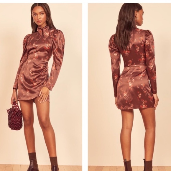 Reformation Livie Dress Silk Dress Azusa Size 4 - Picture 1 of 16